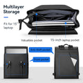 MUKE II Classic Business Work Black Leather Backpack