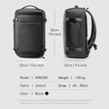 MARKRYDEN Aegis Fortress backpack with measurements and specifications
